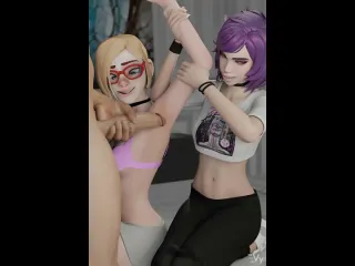 Student whores armpit jerking sucking part 1