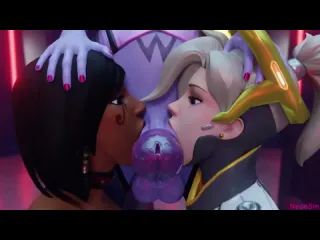 Widow futanari blowjob from farah and mercy вдова футанари минет от фары и мерси порно хентай porno hentai